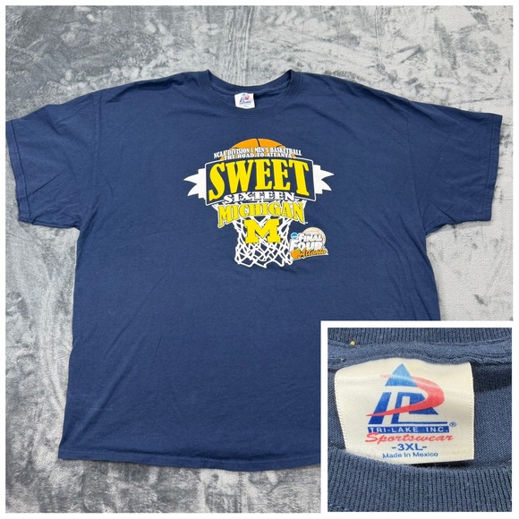 Tri-Lake Inc. Sportswear Other - Michigan Wolverines 2013 Sweet Sixteen Shirt Mens 3XL Navy Blue NCAA Basketball
